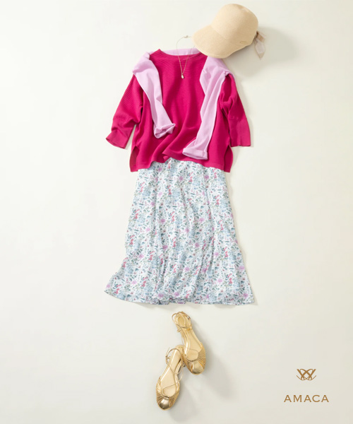 春の訪れを祝福するような さまざまなピンクのレイヤード