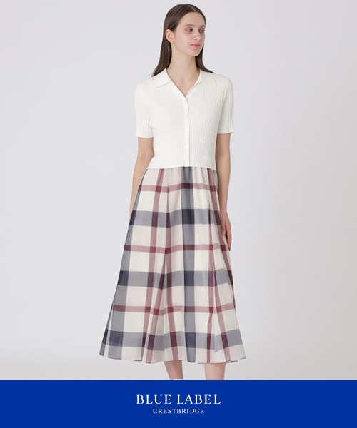 春らしいコンビワンピース