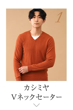 No.1 カシミヤ Vネックセーター