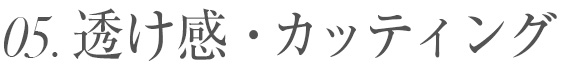 透け感・カッティング