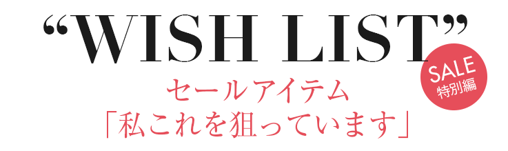 セールアイテム、私これを狙っています -WISH LIST特別編-