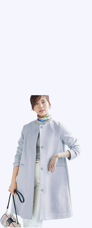 ノーカラーコート。この春も人気継続！セレモニーにも