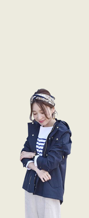 LONG CARDIGAN ミリタリーブルゾン。きれいめスタイルに程よい抜け感