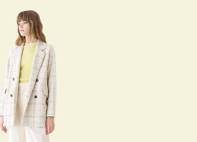 チェック柄アウター1枚で決まる、華やかさに注目！