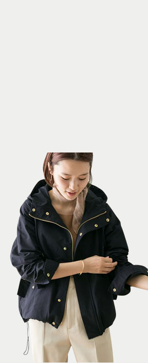 「フーデッドブルゾン」きれいめコーデに程よい抜け感