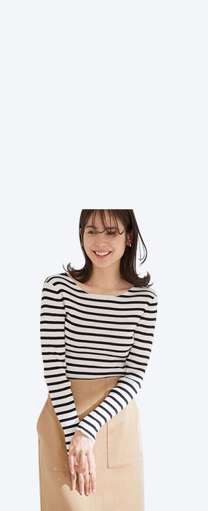 「リブニット」着回し抜群のミニマルデザイン。