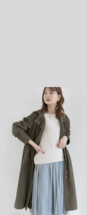 「ミリタリーコート」ラフなのに女性らしさも忘れない