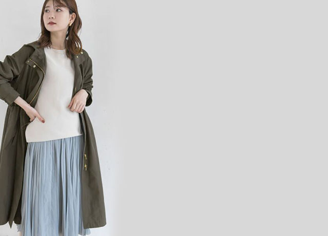 「ミリタリーコート」ラフなのに女性らしさも忘れない