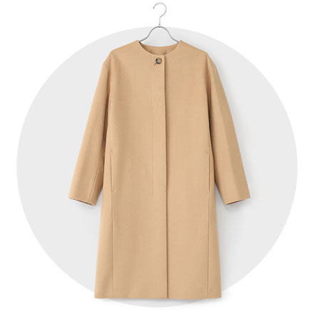 ウールカシミヤビーバー ノーカラー コート