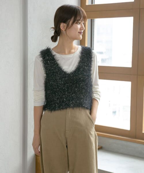 URBAN RESEARCH ラメミックスシャギーニットベスト