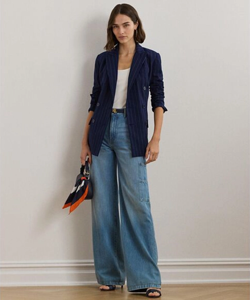 LAUREN RALPH LAUREN  / ハイライズ ワイドレッグ カーペンター ジーンズ