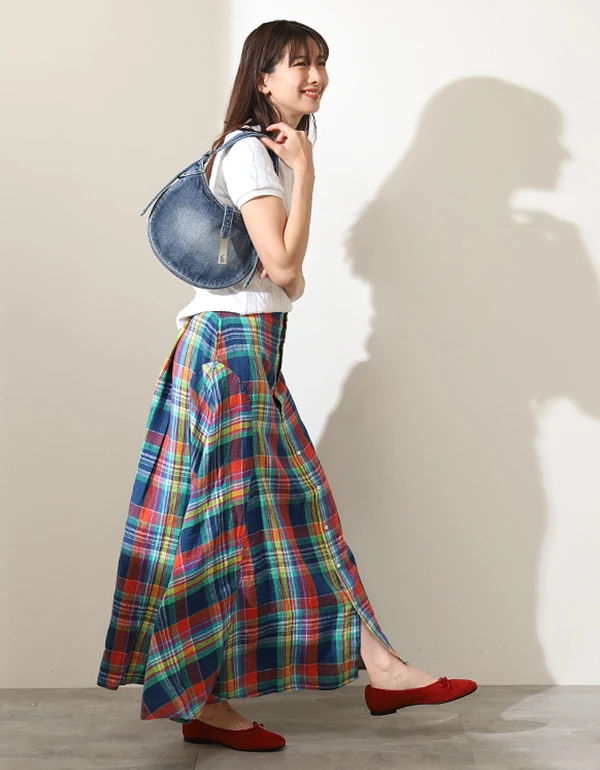 ベルテッド コットン オックスフォード シャツドレス