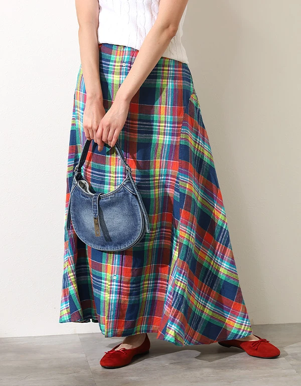 ベルテッド コットン オックスフォード シャツドレス