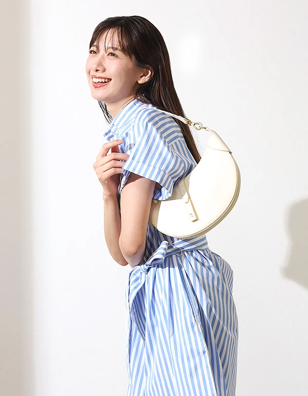 ストライプド ショートスリーブ セーター