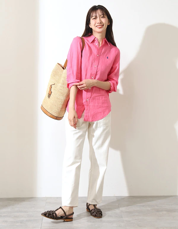 リネン ポップオーバー シャツ