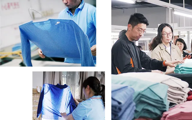 カシミヤ最終検品の様子