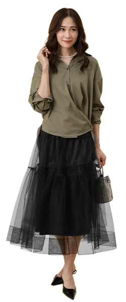 フィブリルカシュクールシャツ Nowコーデ