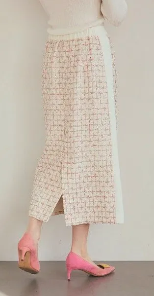 グレースコンチネンタル ツイードライン切替スカート