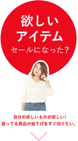 欲しいアイテムの値下げ