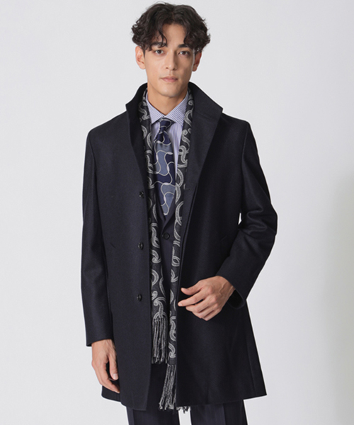 【掲載アイテム】定番スタンドカラーを カシミヤ混でリュクスに