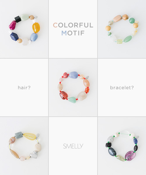 colorful motif hair pony