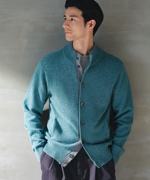 TAKASHIMAYA タカシマヤ　カシミヤ　フード付ニットブルゾン フード付ニットブルゾン【LL】 （その他アウター）｜TAKASHIMAYA